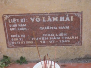 Nhắn tìm thân nhân liệt sỹ  Võ Lâm Hải