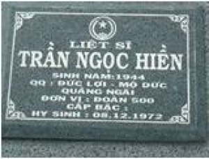 Tìm thân nhân liệt sĩ Trần Ngọc Hiền