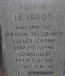 Tìm thân nhân liệt sĩ Lê Văn Gỏ