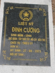 Tìm Thân Nhân Liệt Sỹ Đinh Cường