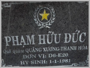 Nhắn tìm thân nhân liệt sỹ  Phạm Hữu Đức