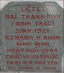 Tìm thân nhân liệt sĩ Mai Thanh Định