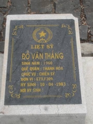 Nhắn tìm thân nhân liệt sỹ  Đỗ Văn Thắng