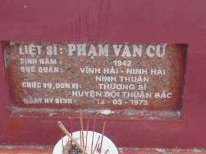 Nhắn tìm thân nhân liệt sỹ Phạm Văn Cư