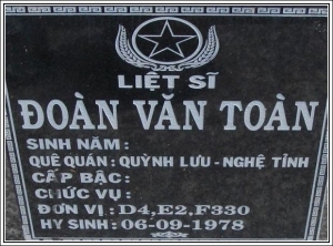 Nhắn tìm thân nhân liệt sỹ Đoàn Văn Toàn