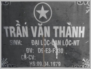Nhắn tim thân nhân liệt sỹ Trần Văn Thành