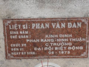 Nhắn tìm thân nhân liệt sỹ Phan Văn Đan