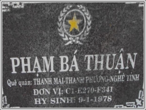 Nhắn tin tìm thân nhân liệt sĩ Phạm Bá Thuận