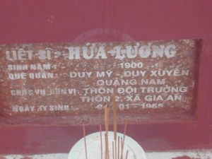 Nhắn tìm thân nhân liệt sỹ  Hứa Lương - Sinh năm: 1900