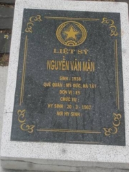 Nhắn tìm thân nhân liệt sỹ  Nguyễn Văn Mận