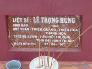 Nhắn tìm thân nhân liệt sỹ Lê Trọng Hùng