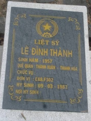 Nhắn tìm thân nhân liệt sỹ  Lê Đình Thành