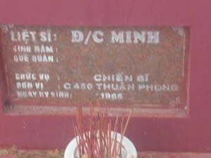 Nhắn tìm thân nhân liệt sĩ Minh