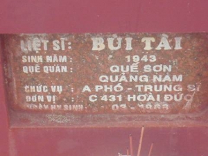 Nhắn tìm thân nhân liệt sỹ  Bùi Tài