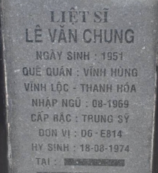 Tìm thân nhân liệt sĩ Lê Văn Chung