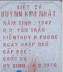 Tìm thân nhân liệt sĩ Huỳnh Kim Nhật
