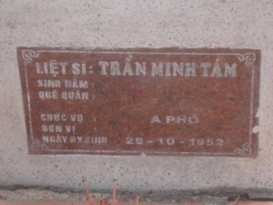 Nhắn tìm thân nhân liệt sĩ Trần Minh Tám