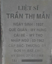 Tìm thân nhân liệt sĩ Trần Thị Mẫn