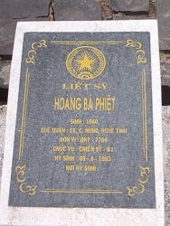 Nhắn tìm thân nhân liệt sỹ Hoàng Bá Phiệt