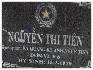 Nhắn tin tìm thân nhân liệt sỹ Nguyễn Thị Tiên