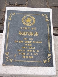 Nhắn tìm thân nhân liệt sỹ  Phạm Văn Ân 