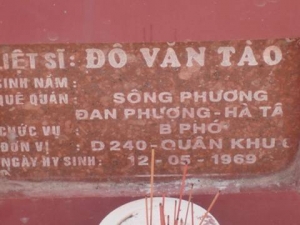 Nhắn tìm thân nhân liệt sỹ  Đỗ văn Tào