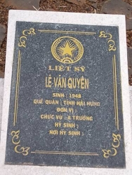 Nhắn tìm thân nhân liệt sỹ  Lê Văn Quyên