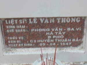 Nhắn tìm thân nhân liệt sỹ  Lê Văn Thông