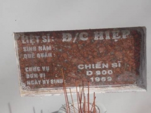 Nhắn tìm thân nhân liệt sĩ Hiệp