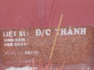 Nhắn tìm thân nhân liệt sĩ Thành