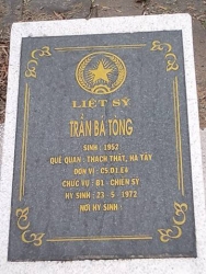 Nhắn tìm thân nhân liệt sỹ Trần Bá Tòng