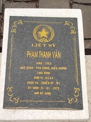  Nhắn tìm thân nhân liệt sỹ  Phạm Thanh Vân