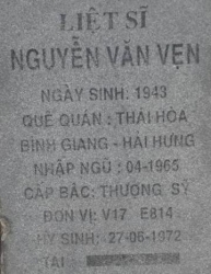 Tìm thân nhân liệt sĩ Nguyễn Văn Vẹn