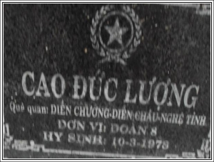 Nhắn tìm thân nhân liệt sỹ Cao Đức Lượng