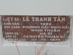 Nhắn tìm thân nhân liệt sỹ Lê Thanh Tấn