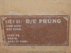 Nhắn tìm thân nhân liệt sĩ Phùng