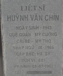 Tìm thân nhân liệt sĩ Huỳnh Văn Chín