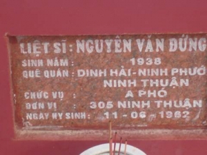 Nhắn tìm thân nhân liệt sỹ  Nguyễn Văn Đứng