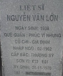 Tìm thân nhân liệt sĩ Nguyễn Văn Lớn