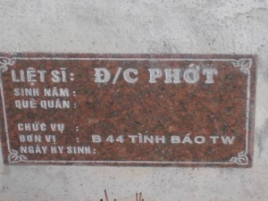 Nhắn tìm thân nhân liệt sĩ Phớt