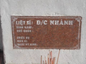 Nhắn tìm thân nhân liệt sĩ Nhánh