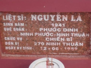 Nhắn tìm thân nhân liệt sỹ  Nguyễn Là