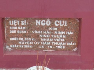 Nhắn tìm thân nhân liệt sỹ  Ngô Cui