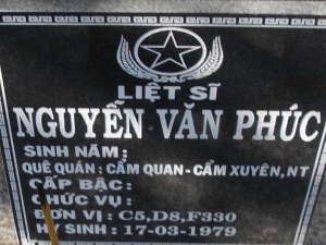 Nhắn tìm thân nhân liệt sỹ Nguyễn Văn Phúc hy sinh 1979