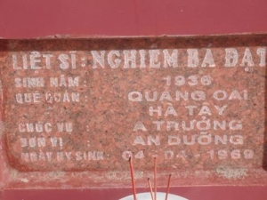 Nhắn tìm thân nhân liệt sỹ  Nghiêm Bá Đạt