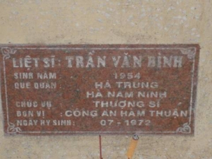 Nhắn tìm thân nhân liệt sỹ Trần Văn Bình