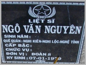 Tìm thân nhân liệt sỹ Ngô Văn Nguyên