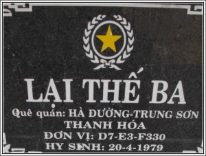 Nhắn tìm thân nhân liệt sỹ  Lại Thế Ba