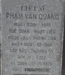 Tìm thân nhân liệt sĩ Phạm Văn Quang