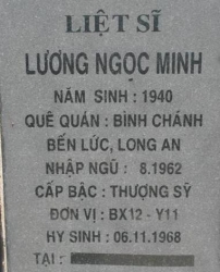 Tìm thân nhân liệt sĩ Lương Ngọc Minh